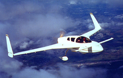 A picture of the Cozy Mk IV in flight, frm aircraftspruce.com